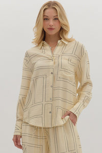 The Weekender - Abstract Pattern Long Sleeve Top