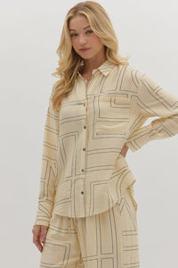 The Weekender - Abstract Pattern Long Sleeve Top