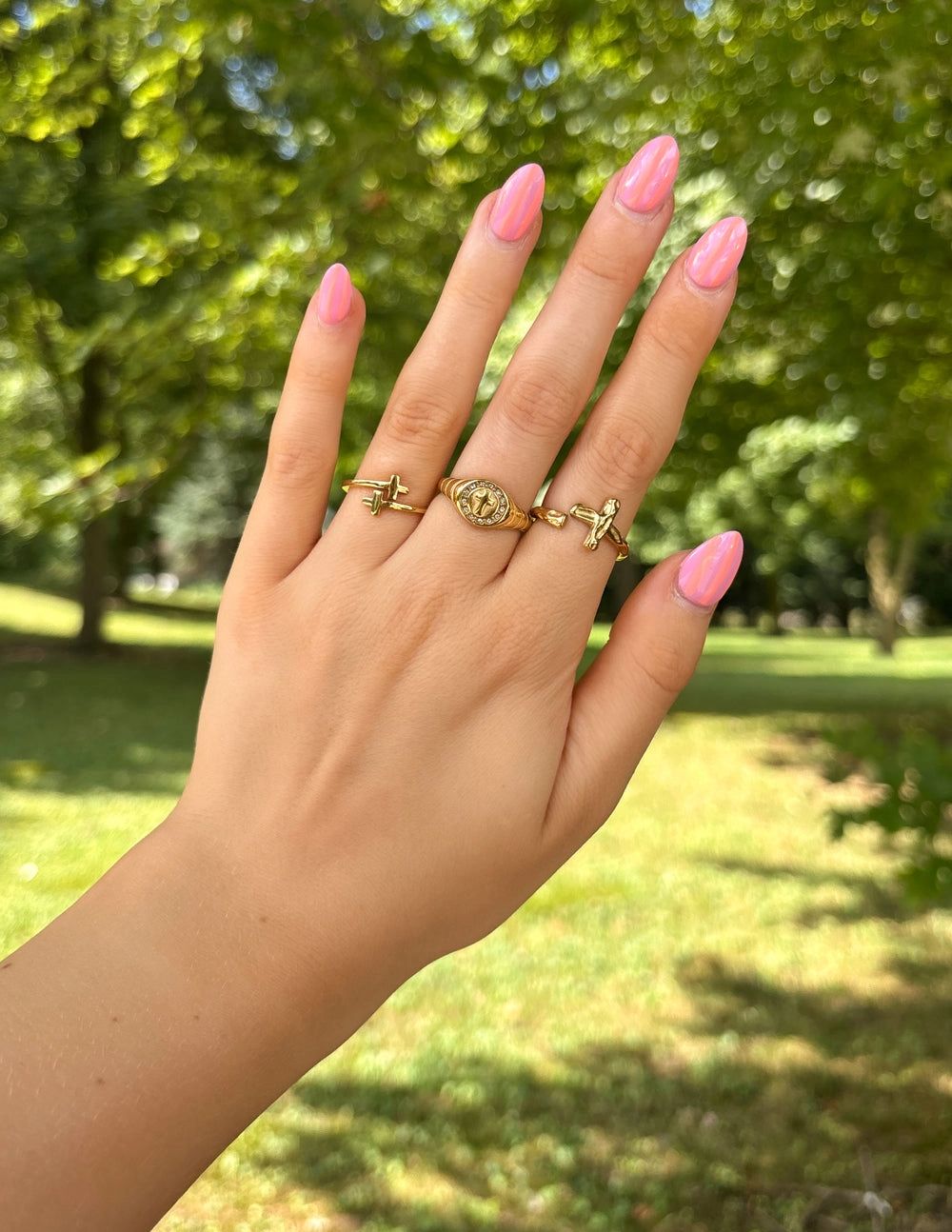 Cross Gold-Wrapped Ring