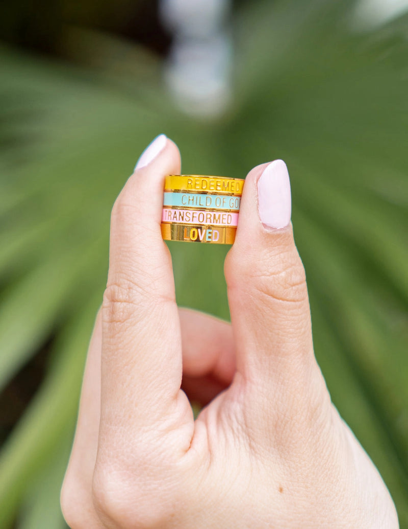 "Transformed" Pink Gold-Colored Stackable Ring