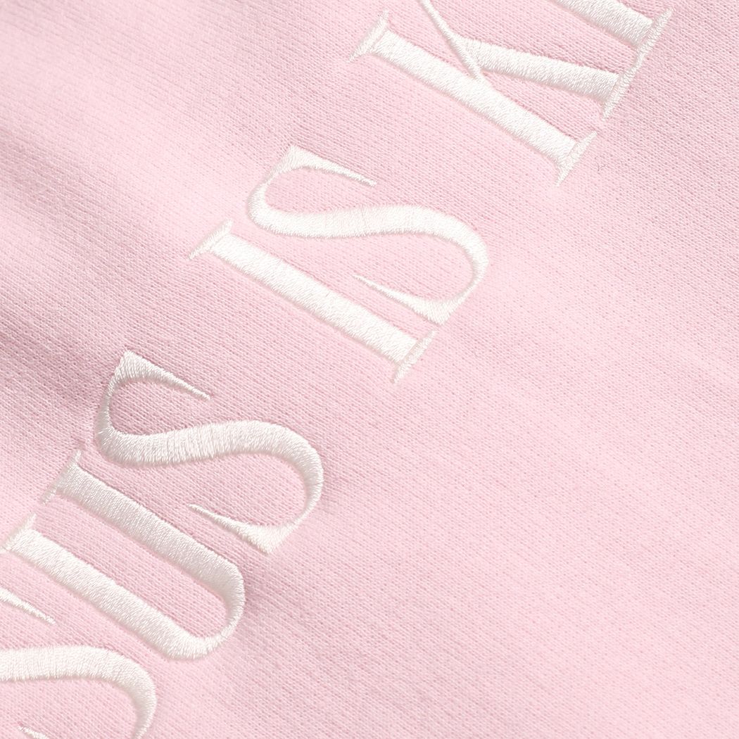 Jesus Is King, Light Pink Heavyblend Sweatshirt - Embroidered