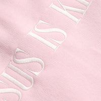 Jesus Is King, Light Pink Heavyblend Sweatshirt - Embroidered