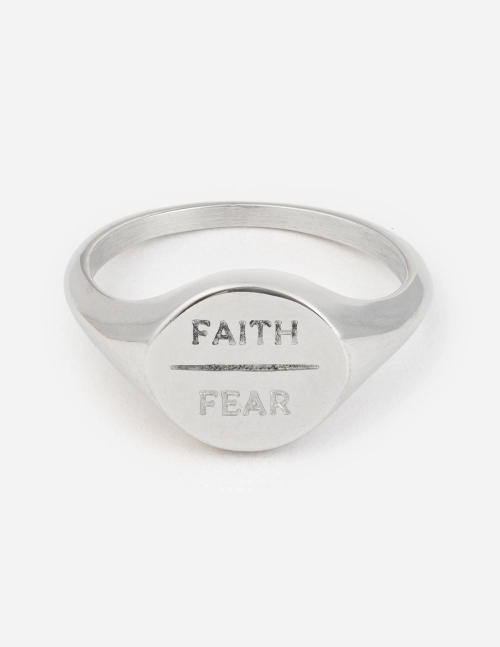 "Faith Over Fear" Silver-Colored Ring