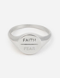 "Faith Over Fear" Silver-Colored Ring