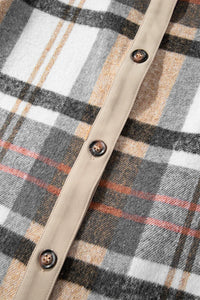 Khaki Plaid Patchwork Mini Dress
